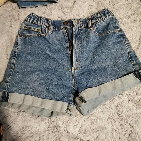 Garage Denim High Rise Mom Shorts